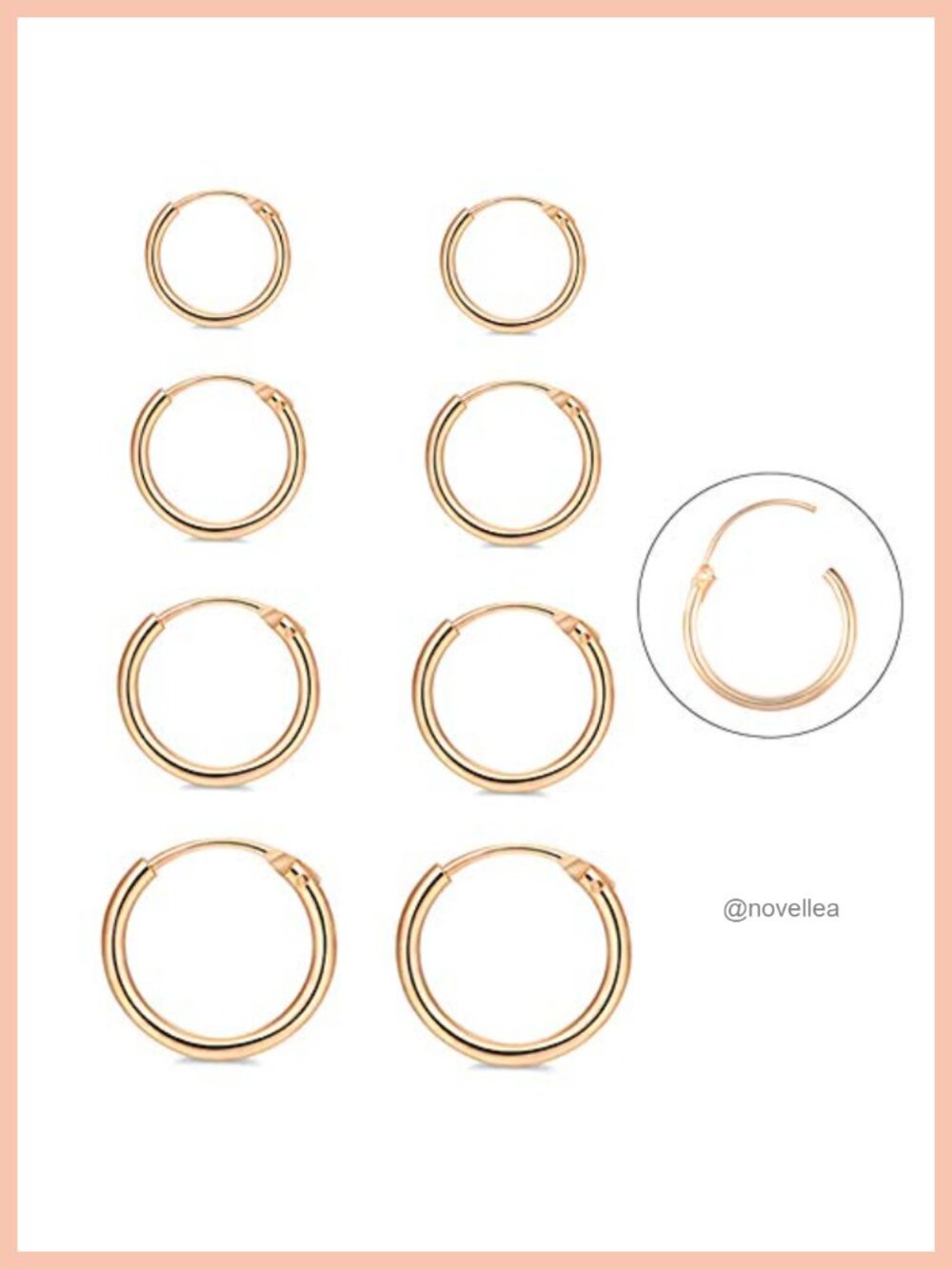 4 Pairs Sterling Silver Cartilage Hoop Earrings Hypoallergenic Tragus